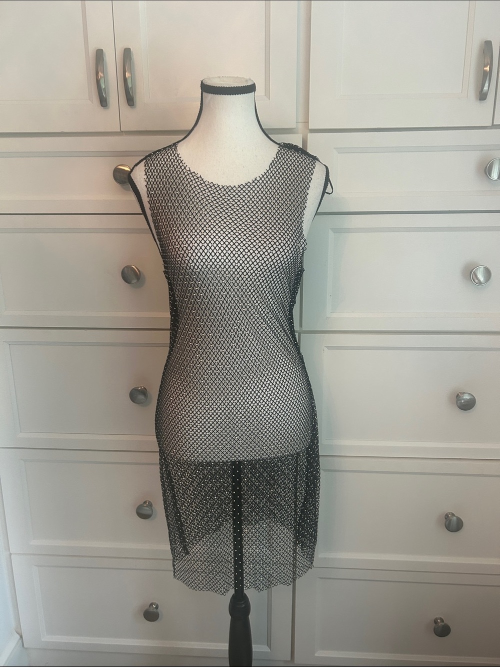 Love Tree Brand Black & Gold Mesh Top